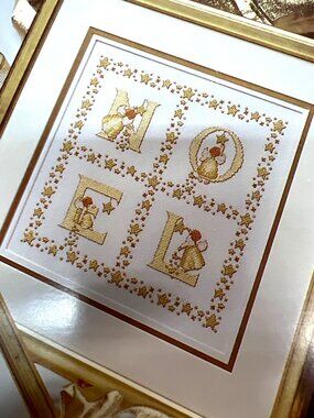 Golden Christmas Angels "Noel" Cross Stitch Pattern By Karen Buzard